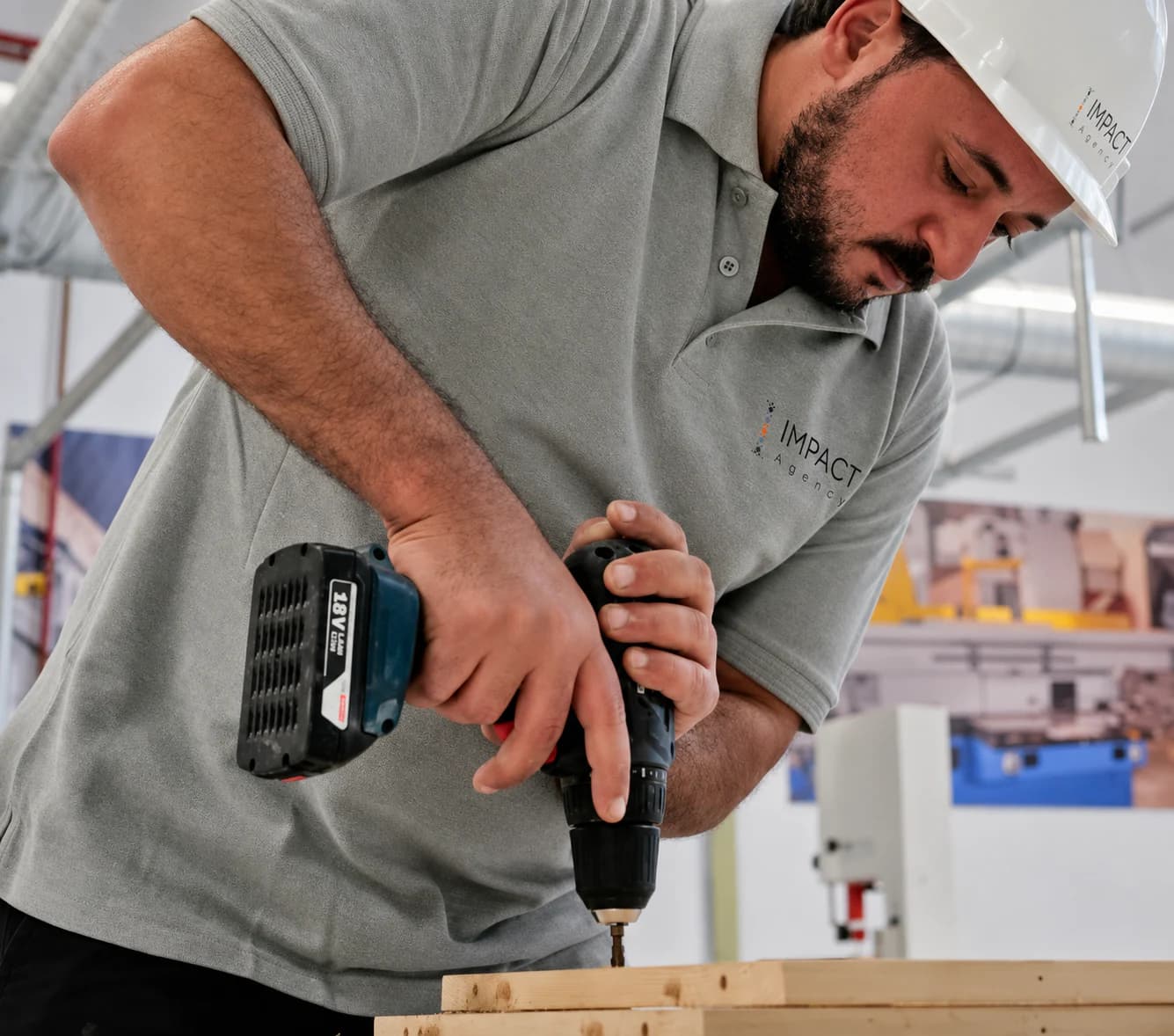 Craftsperson fabricating an event environment